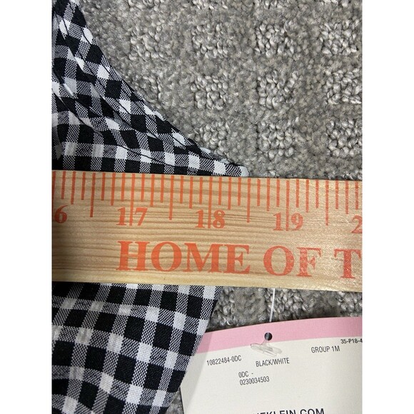 NWT Anne Klein Collared Striped Gingham Knee Length Dress 10 Sleeveless Belt - Picture 7 of 12